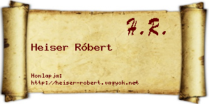 Heiser Róbert névjegykártya